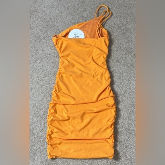 Princess Polly One-Shoulder Orange Reece Mini Dress - Picture 3 of 8